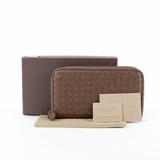 Bottega Veneta Intrecciato Leather Zip-Around Wallet Brown 114076 29048224