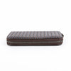 BOTTEGA VENETA 114076 braunes Leder Blumenmuster Intrecciato Reißverschluss Lange Geldbörse 29073658 [P]