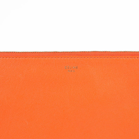 CELINE 104233 レッドオレンジ レザー ツートン クラッチ 28695768