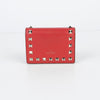 VALENTINO TW2P0P39BOL レッド レザー ロックスタッド コンパクト 財布 28638665 [P]