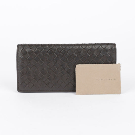 Bottega Veneta Dark Brown Intrecciato Leather VN Continental Long Wallet 244688 29047972