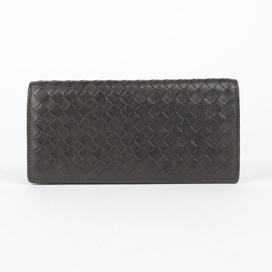 Bottega Veneta Dark Brown Intrecciato Leather VN Continental Long Wallet 244688 29047972