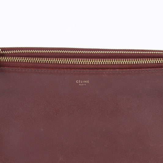 CELINE ミディアム バーガンディ レザー トリオ クロスバック 165113 28890828