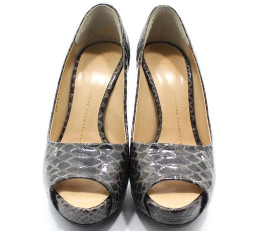 GIUSEPPE ZANOTTI Schwarze Graue Open-Toe High Heels 35 28257295