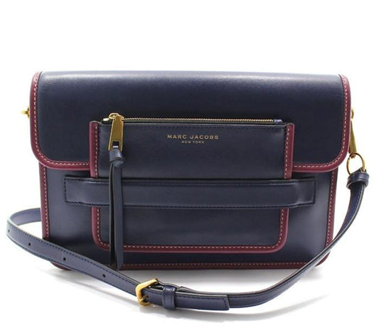 MARC JACOBS ネイビー レザー メディソン ラージ ショルダーバッグ 30CM×19CM×4CM 28257273