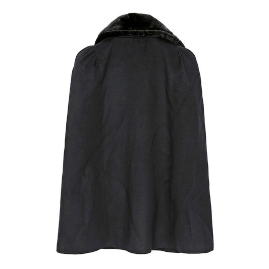 FENDI FF8766 Schwarz Woll-Mischung Mink Cape Mantel 38 29209550
