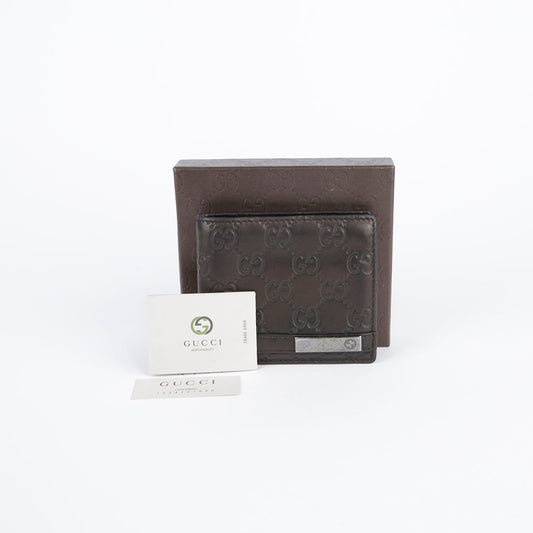 Gucci Dark Brown Sima Leather Bi-fold Wallet 233100 29160004