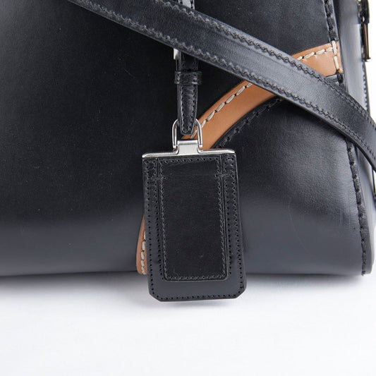 PRADA BL0920 ブラック ブラウン ツートン ビテロ トート兼ショルダーバッグ 29424611