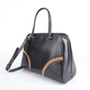 PRADA BL0920 ブラック ブラウン ツートン ビテロ トート兼ショルダーバッグ 29424611 [P]