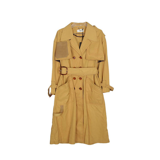 Fendi FAA482 Size 38 Maple Color Pocket Patch Belted Trench Coat 29312366