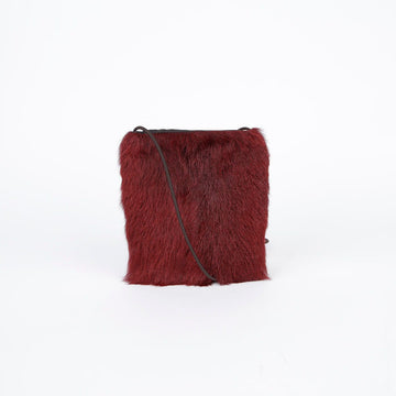 PRADA Mini schwarze Nylon rote Pelz Sportlogo Schulter- und Umhängetasche B10668 29526905