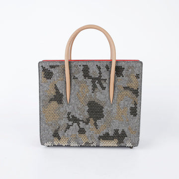 Christian Louboutin Felt Leather Blend Multi-Color Spike Paloma Tote Bag 30248963