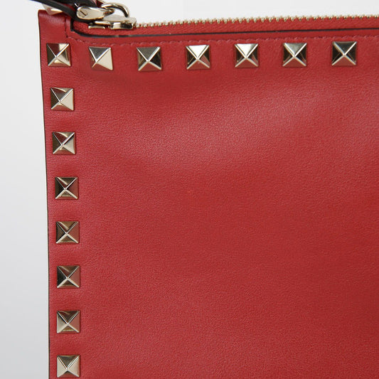 VALENTINO QW1P0269BOL レッド レザー ロックスタッド クラッチ 30126609