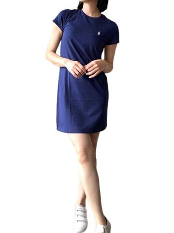 Polo Ralph Lauren Refurbished Women's Cotton Crewneck T-shirt Mini Dress Navy 62495870