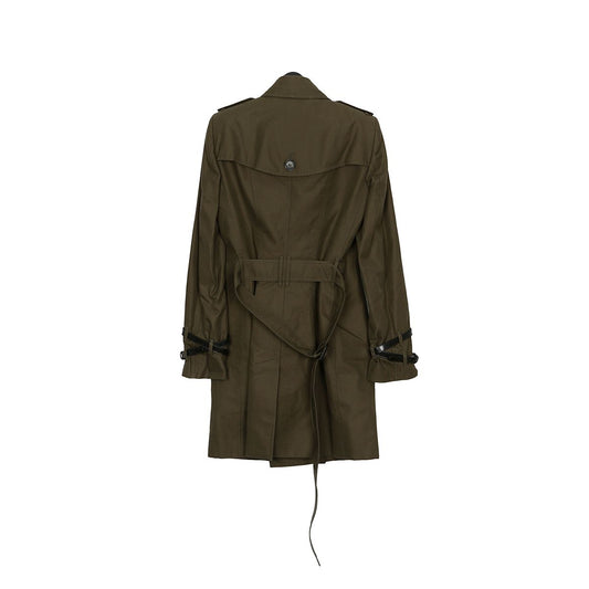 Burberry Cotton Trench Half Jacket in Khaki Color Size 6 30124910