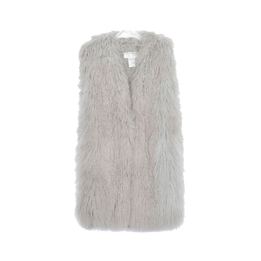Chloe Mongolian Lamb Fur Vest Jacket in Grey Color 38 30518181