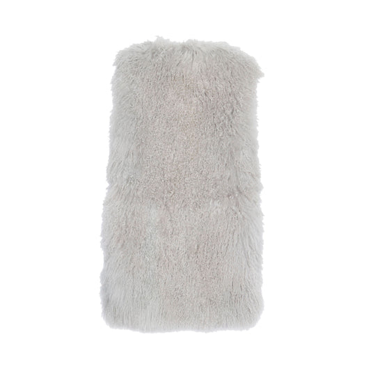 Chloe Mongolian Lamb Fur Vest Jacket in Grey Color 38 30518181