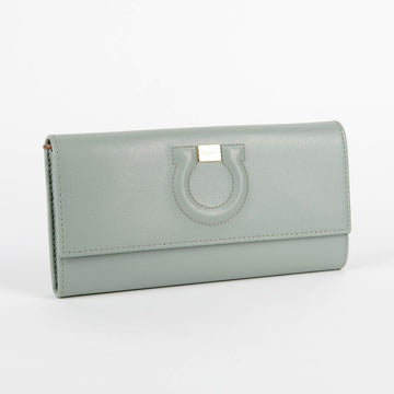 SALVATORE FERRAGAMO 22 C827 Mint Leder Gancini Geldbörse 30923186