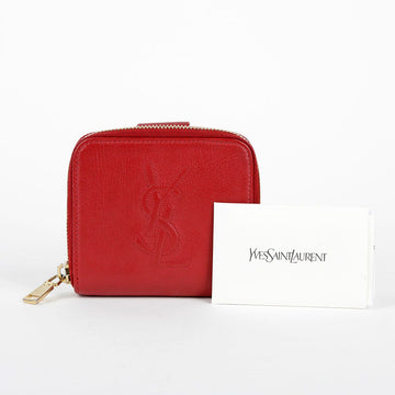 SAINT LAURENT レッド レザー スティッチ ロゴ ジッパー 小銭入れ 352906 31394632