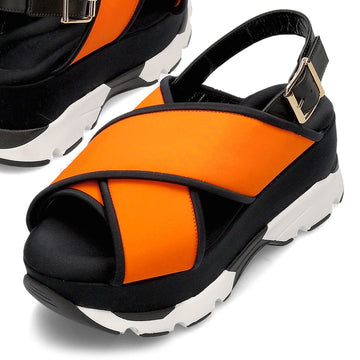 Marni Technical Fabric Cross Wedge Sandals 31792826
