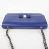 SALVATORE FERRAGAMO 21 E480 Blau Saffiano Leder Bara Gianni Ketten Schulter- und Crossbody-Tasche 33113885 [P]