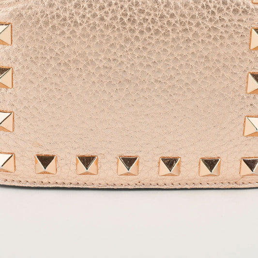 Valentino Rose Gold Leather Rockstud Wallet 39IZL 33113693
