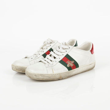 Gucci 431942 215MM White Leather Bumble Ace Sneakers 33461926
