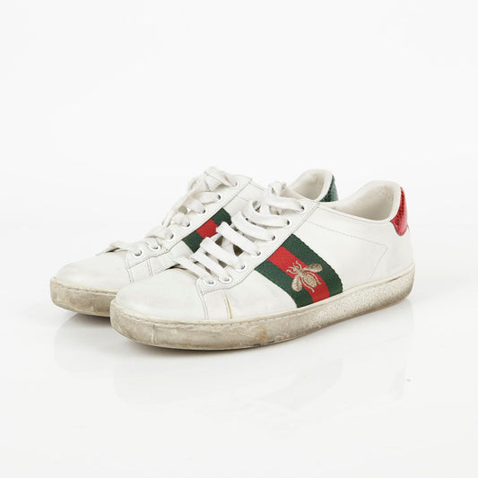 Gucci 431942 215MM White Leather Bumble Ace Sneakers 33461926