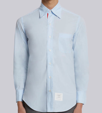 THOM BROWNE LIGHT BLUE POPLIN SHIRT MWL010E 480 33709551