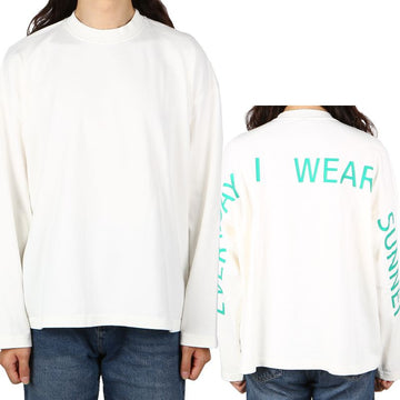 SUNNEI グリーンプリントオーバー長袖Tシャツ JE130 005 34372269