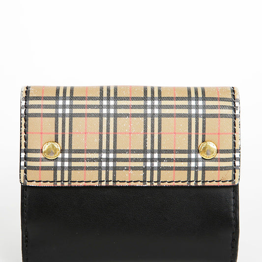 Burberry Black Leather Vintage Check Luna Wallet 4077856 34410831