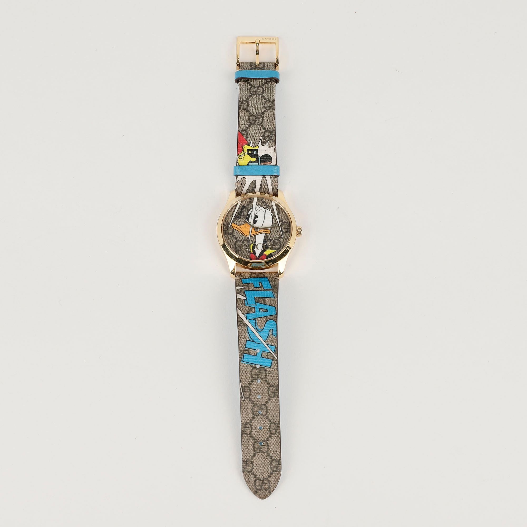 Gucci 38MM Steel G Timeless x Disney Donald Duck Quartz Watch