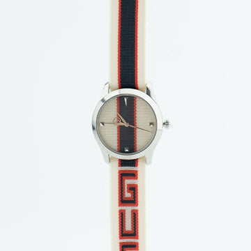 Gucci Men's Fabric Wristwatch Quartz Fashion Analog YA1264071 35294293