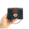 Gucci Wallet Chain 573790 Black Leather Card Case 35367195 [P]