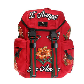 Gucci Red Canvas Floral Embroidery Backpack 478327 8699 35719125