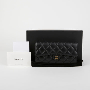 CHANEL Classic Long Wallet in Black Caviar Skin A80758 36771497