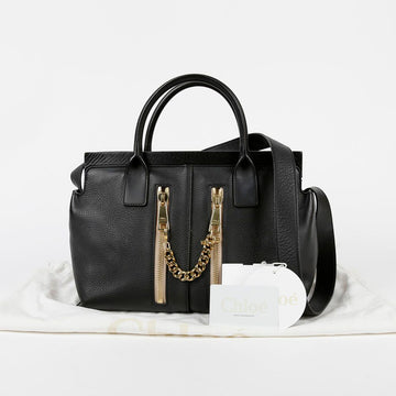 CHLOE 3S0401 ミディアム ブラック レザー ケイト トート兼ショルダーバッグ 36772157
