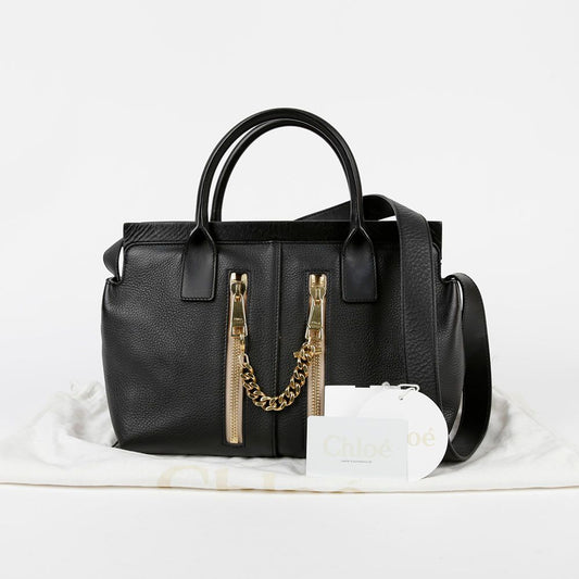 CHLOE 3S0401 ミディアム ブラック レザー ケイト トート ショルダーバッグ 36772157