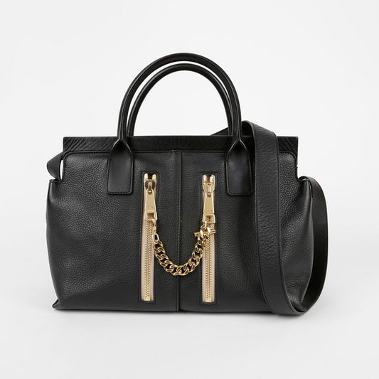 CHLOE 3S0401 ミディアム ブラック レザー ケイト トート ショルダーバッグ 36772157