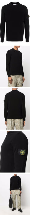 STONE ISLAND Stein 22SS Wappen Rippenstrick Schwarz 7615550D8 V0029 30009845 [P]