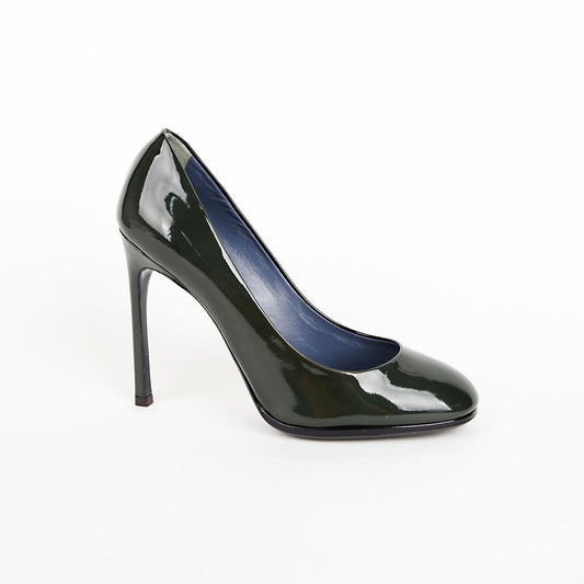SAINT LAURENT Grüne lackierte Leder-Pumps 199402 255MM 36964469