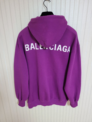 Balenciaga Purple Back Logo Oversized Hoodie XS 37558715