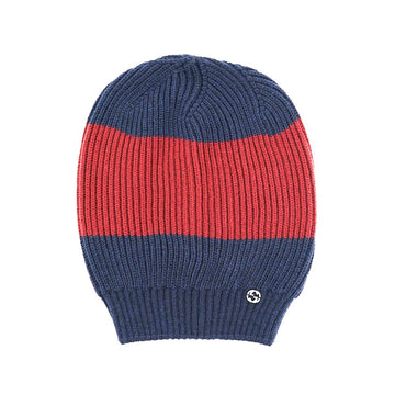 Gucci Beanie Hat 310777 Navy Red Wool 37758327