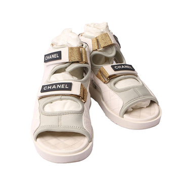 CHANEL G37231 Logo Velcro High-Top Sandalen 37/29685 37797523