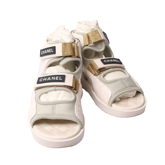 CHANEL G37231 Logo Velcro High-Top Sandals 37/29685 37797523