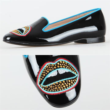 MARKUS LUPFER 15SS リップビーズ ローファー フラットシューズ ML090 BK 33224037