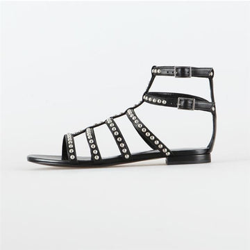 SAINT LAURENT スタッズ マルチストラップ サンダル 375354 CYU00 1000 33099006