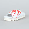 Joshua Sanders Love Me Heart Sandals Slippers 10115HE WHITE 32203990 [P]