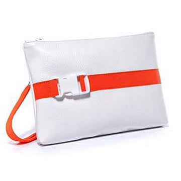 JOSHUA SANDERS Fluoreszierender Orange Clutch Pouch mit Schnalle 203 32203908