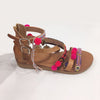 Other Brand Pompom Leather Flat Sandal 1055466 32206220 [P]